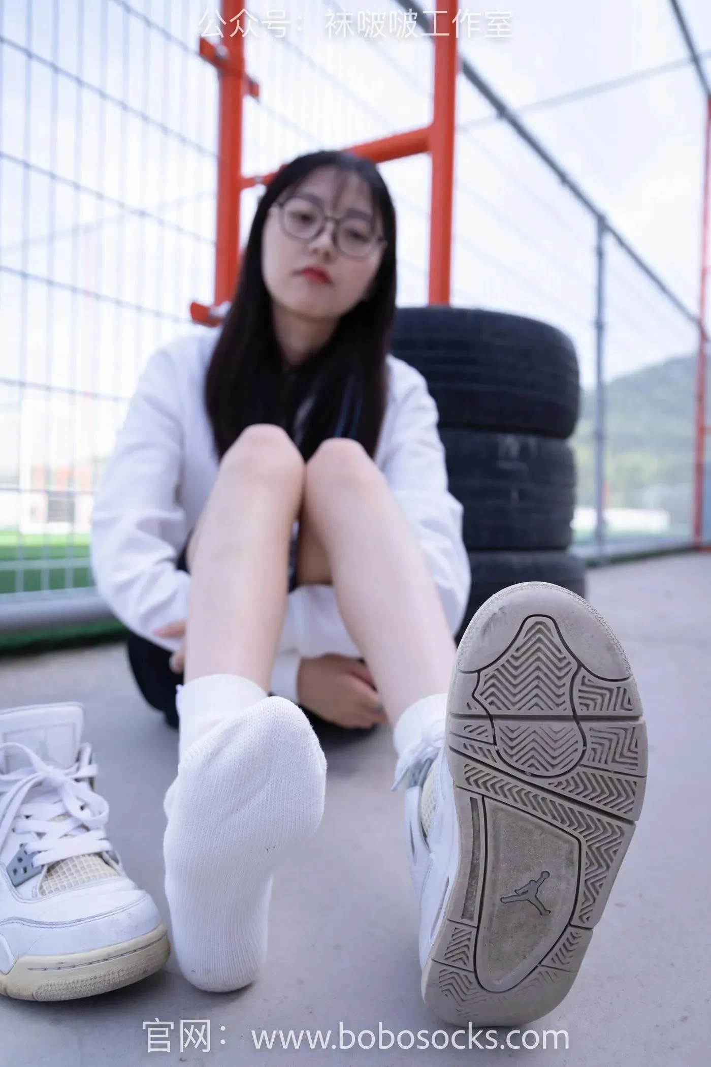 [BoBoSocks袜啵啵]NO.103 稚予-AJ篮球鞋、白棉袜、裸足 [134P]插图7